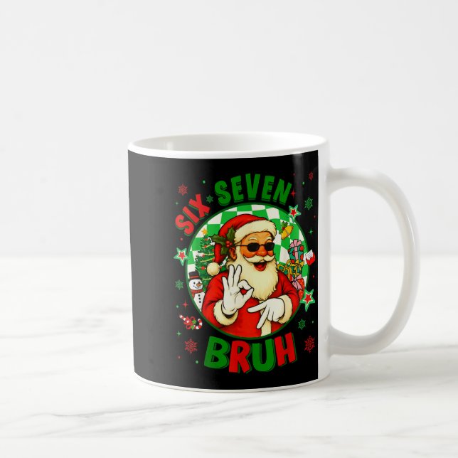 Funny Six Seven Bruh Santa Meme 67 Christmas Boy G Kaffemugg (Höger)