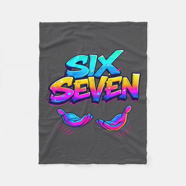 Funny Six Seven Design Graphic 67 6 7 Meme Hands G Fleecefilt (Framsidan)