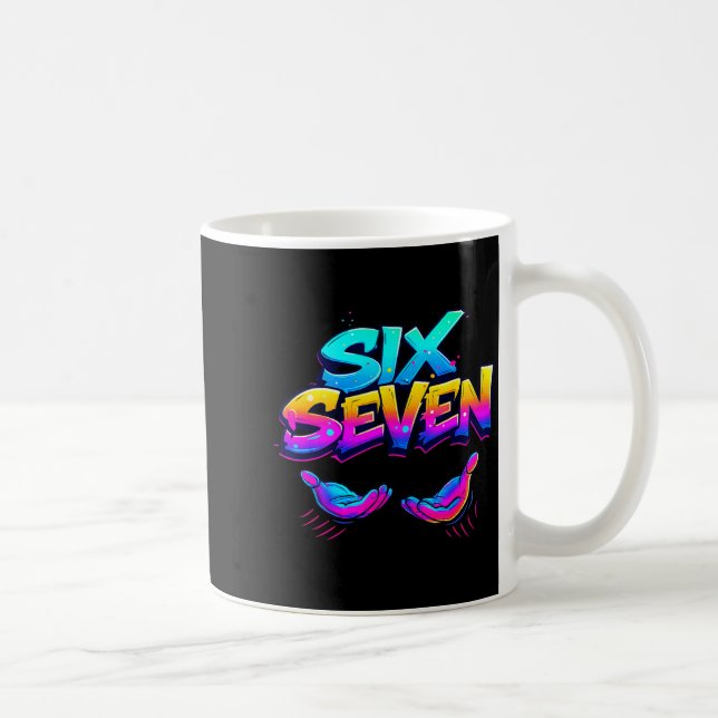 Funny Six Seven Design Graphic 67 6 7 Meme Hands G Kaffemugg (Höger)