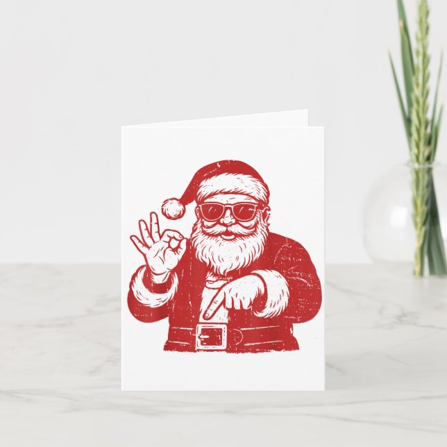 Funny Six Seven Meme 67 Christmas Brainrot Santa C Kort (Framsida)