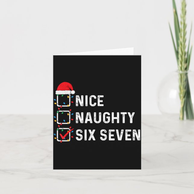 Funny Six Seven Meme 67 Christmas List Nice Naught Kort (Framsida)