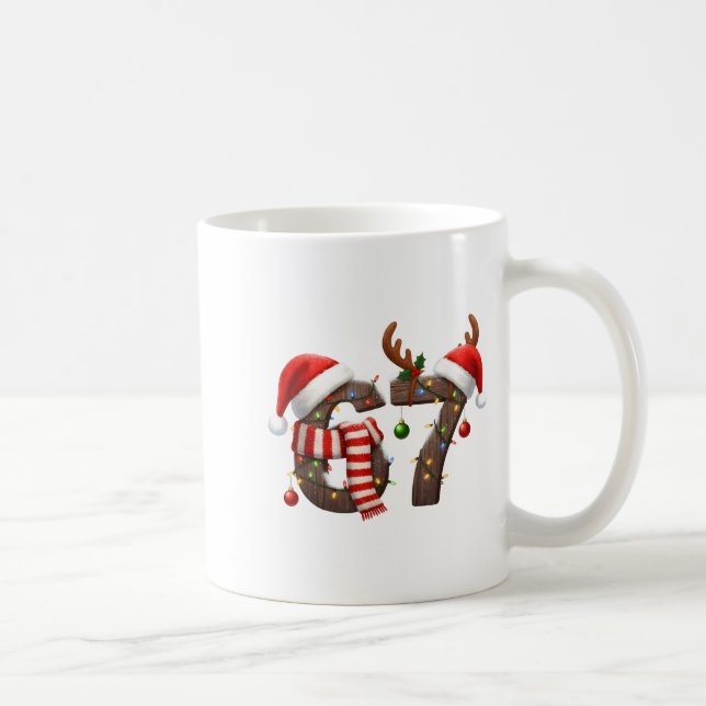 Funny Six Seven Meme 6-7 Xmas 67 Christmas Lights  Kaffemugg (Höger)