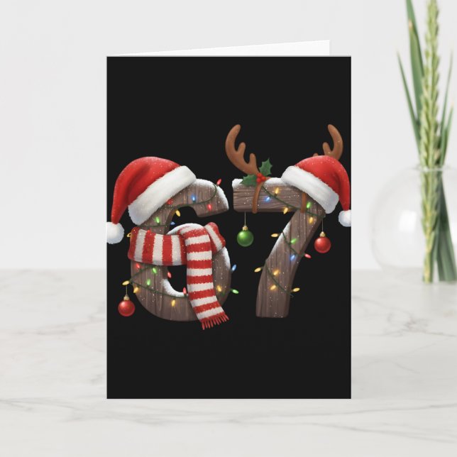 Funny Six Seven Meme 6-7 Xmas 67 Christmas Lights  Kort (Framsida)