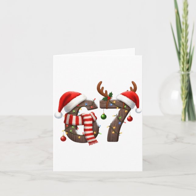 Funny Six Seven Meme 6-7 Xmas 67 Christmas Lights  Kort (Framsida)