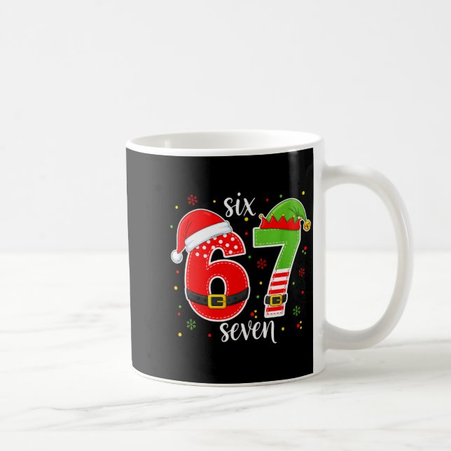 Funny Six Seven Meme Christmas 67 Meme Xmas Boys G Kaffemugg (Höger)