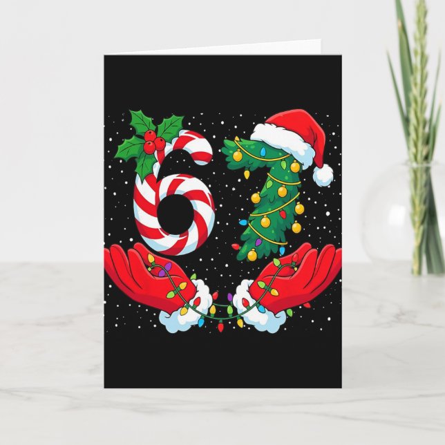 Funny Six Seven Meme Christmas 67 Xmas Men Women K Kort (Framsida)