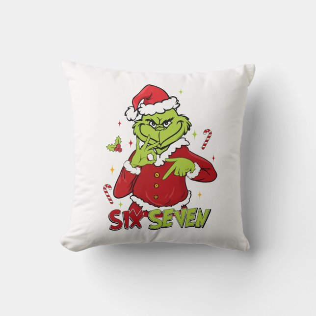 Funny Six Seven Meme Christmas | Viral 6 7 Mean Gu Kudde (Framsida)