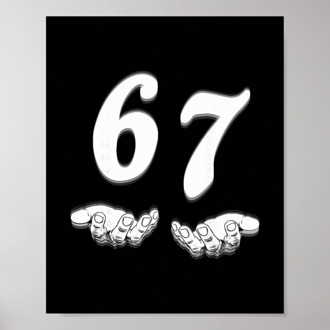 Funny Six Seven Meme Hands Gesture Gen Alpha Slang Poster (Framsidan)