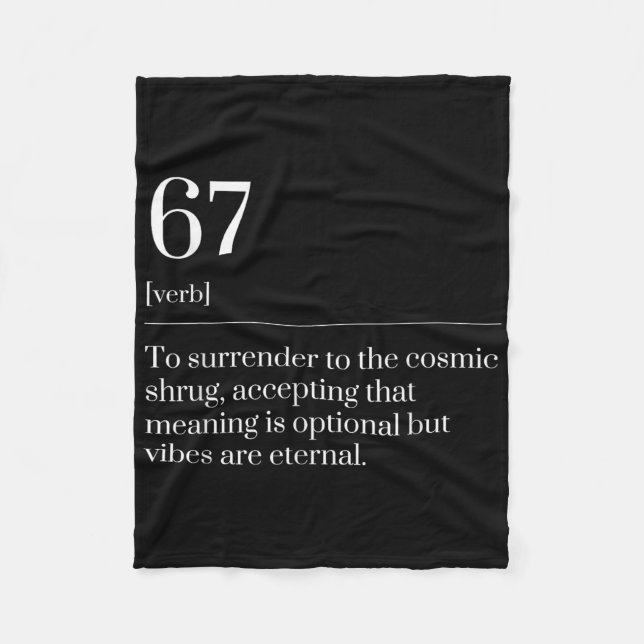 Funny Six Seven Number 67 Meme Dictionary Definiti Fleecefilt (Framsidan)