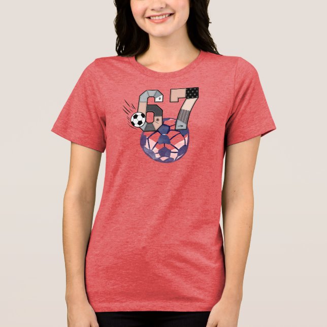 Funny Six Seven Soccer T Shirt (Framsida)