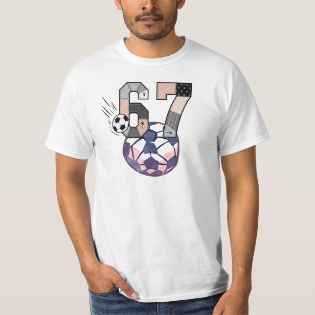 Funny Six Seven Soccer T Shirt (Framsida)