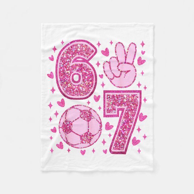 Funny Six Seven Soccer Valentines Day Men Women Ki Fleecefilt (Framsidan)