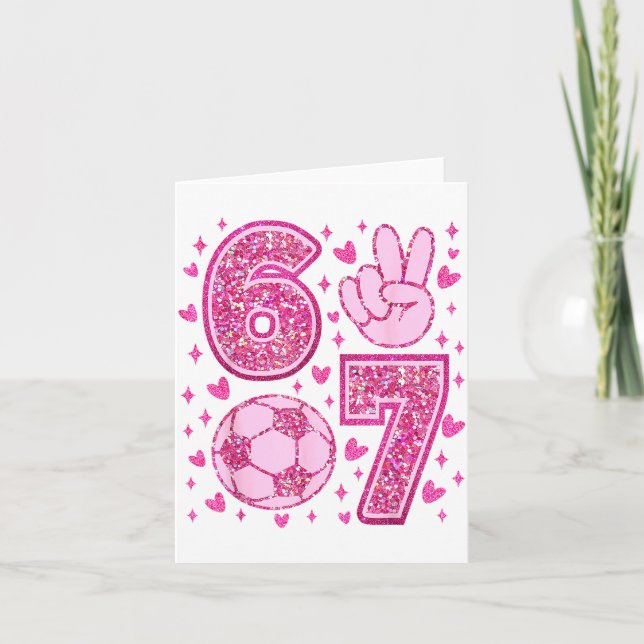 Funny Six Seven Soccer Valentines Day Men Women Ki Kort (Framsida)