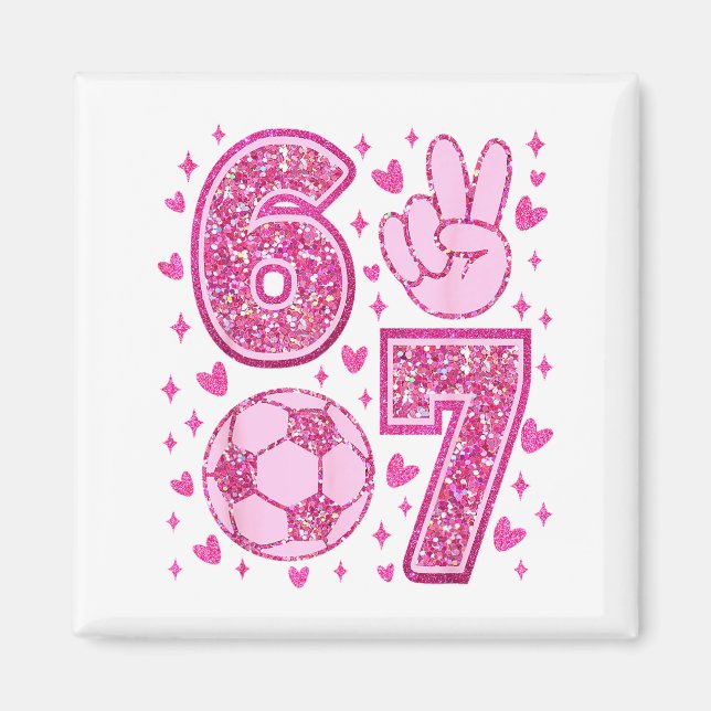 Funny Six Seven Soccer Valentines Day Men Women Ki Magnet (Framsidan)