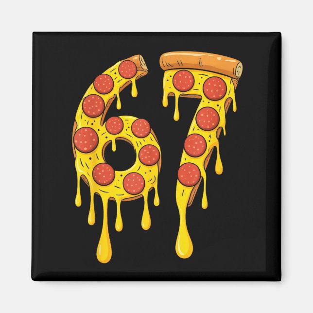 Funny Six Seven Zza 67 Number  Magnet (Framsidan)