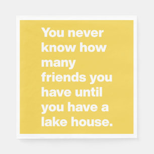 Funny Sjö House Friends Quote Gult Party Pappersservett