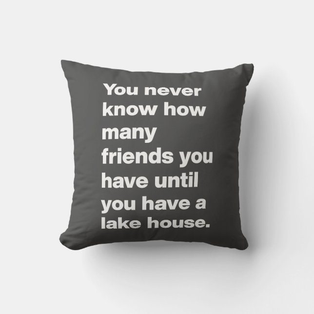 Funny Sjö House Friends Quote Typography Black Kudde (Framsida)
