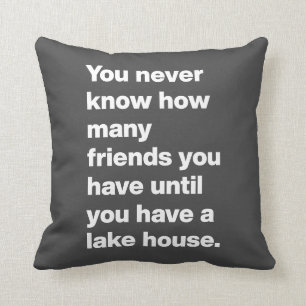 Funny Sjö House Friends Quote Typography Black Kudde