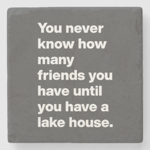 Funny Sjö House Friends Quote Typography Black  Stenunderlägg