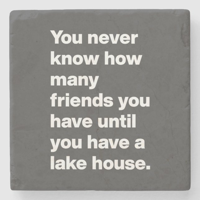 Funny Sjö House Friends Quote Typography Black  Stenunderlägg (Framsidan)