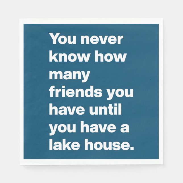 Funny Sjö House Friends Quote Typography Blue Pappersservett (Framsidan)