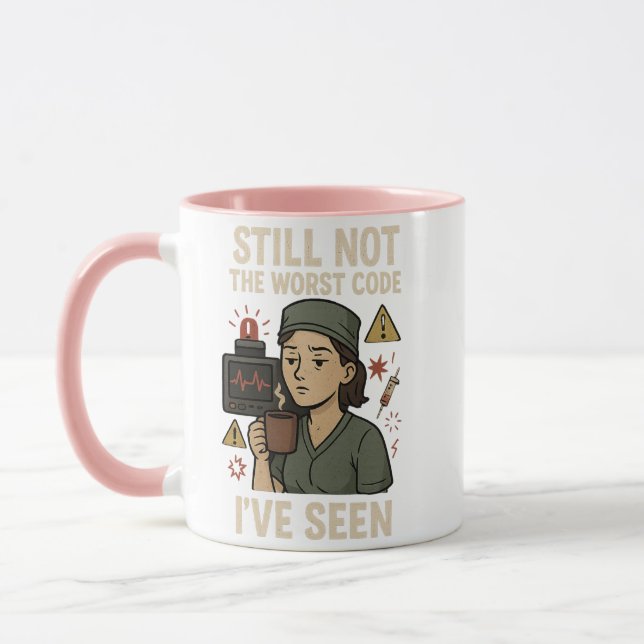 Funny sjukförsäkringskod Blue Mugg - Tired Coffee  (Vänster)