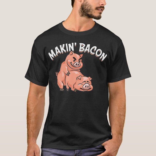 Funny Skapar Bacon Gift För manar Women Coola Gris T Shirt (Framsida)