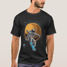Funny Skateboarding Astronaut T-shirt, Retro