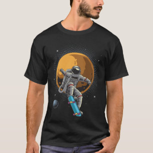 Funny Skateboarding Astronaut T-shirt, Retro T Shirt
