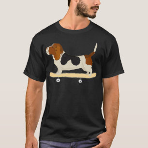 Funny Skateboarding Bassett Hound Hund Gift T Shirt
