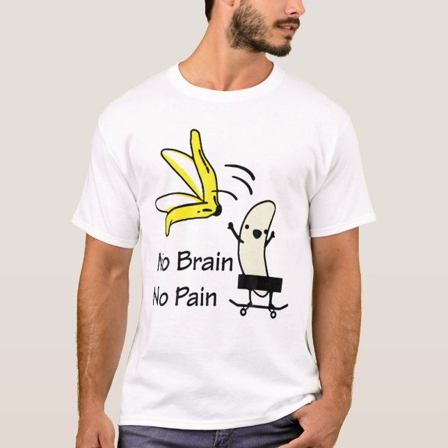 Funny Skateboarding Censored Banana Vegan Skater M T Shirt (Framsida)