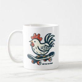 Funny Skateboarding Farm Chicken Personlig Kaffemugg