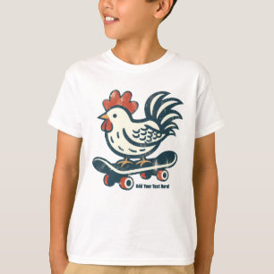 Funny Skateboarding Farm Chicken Personlig T Shirt