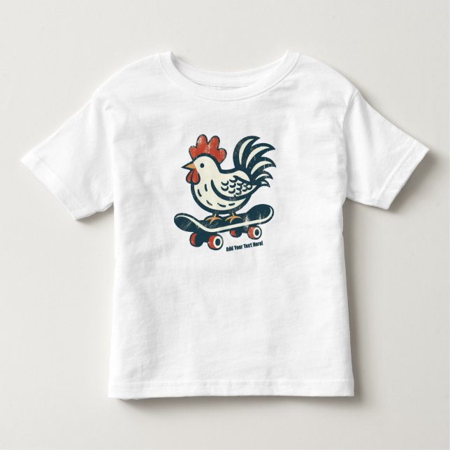 Funny Skateboarding Farm Chicken Personlig T Shirt (Framsida)