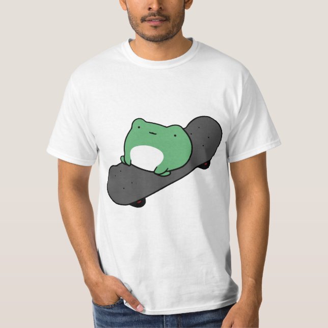 Funny Skateboarding Frog T Shirt (Framsida)