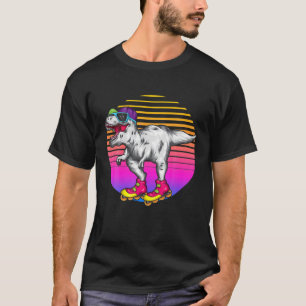Funny Skating T Rex Dinosaur Roller Skating Älska Shirt