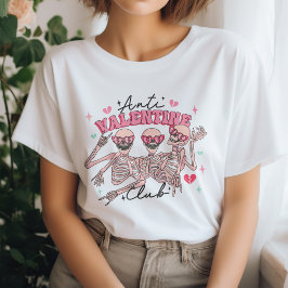 Funny Skeleton Anti alla hjärtans dag Klubb T Shirt