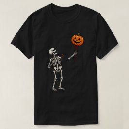 Funny Skeleton Arm Floating Pumpkin Balloon T Shirt