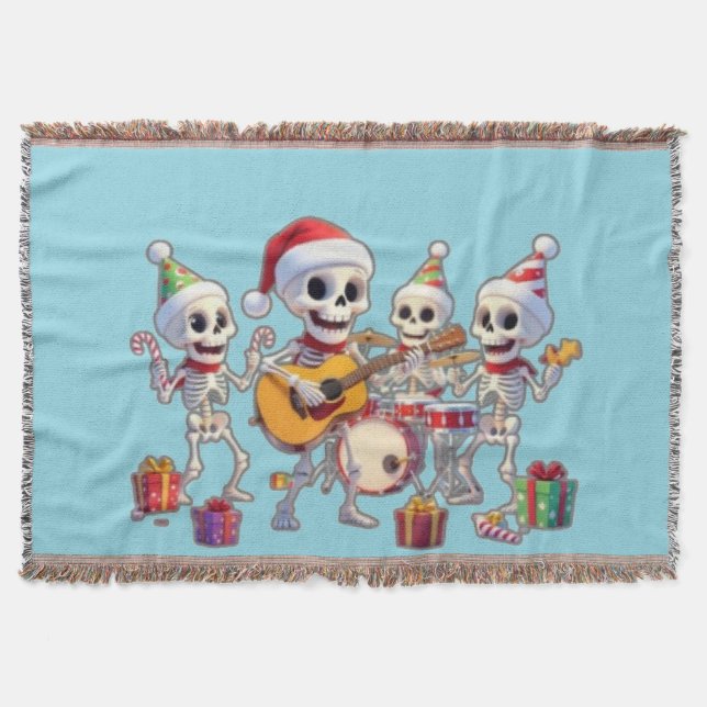 Funny Skeleton Band Christmas & New Year – 3D Cart Filt (Framsidan)