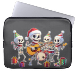 Funny Skeleton Band Christmas & New Year – 3D Cart Laptop Fodral