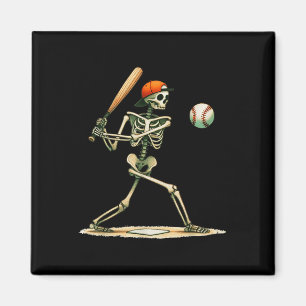 Funny Skeleton Batteball Halloween Boys Manar Magnet