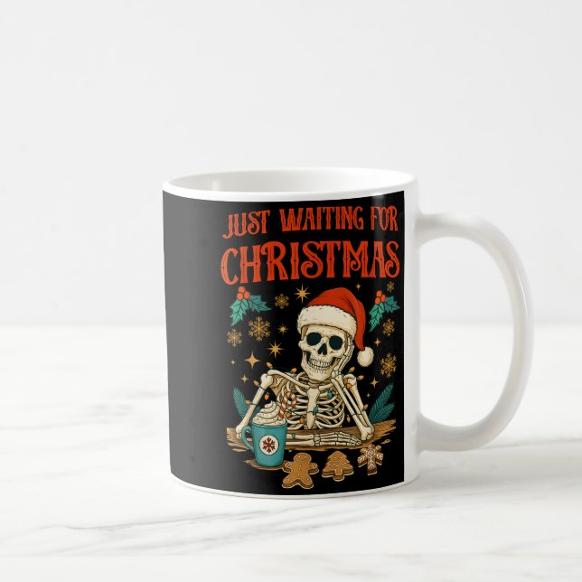 Funny Skeleton Christmas  Kaffemugg (Höger)