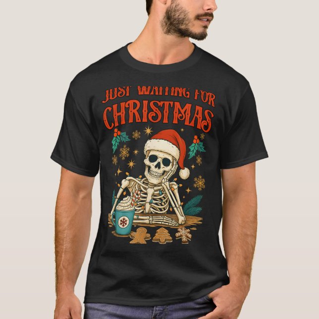Funny Skeleton Christmas  T Shirt (Framsida)