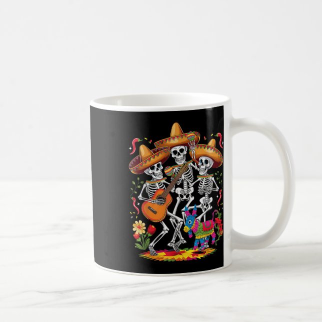Funny Skeleton Cinco De Mayo Fiesta Mexican Festiv Kaffemugg (Höger)