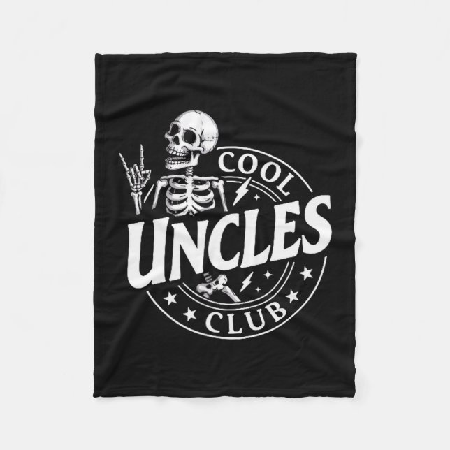 Funny Skeleton Cool Uncles Club New Uncle Men  Fleecefilt (Framsidan)