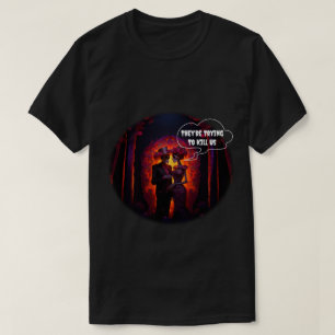 Funny Skeleton Couple Halloween T Shirt