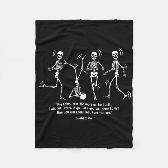 Funny Skeleton Dancing Dry Bones Kom Alive Hallow Fleecefilt (Framsidan)
