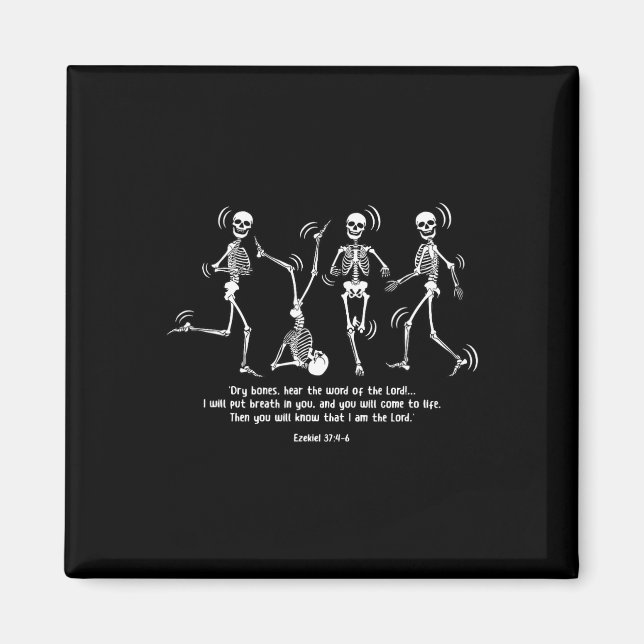 Funny Skeleton Dancing Dry Bones Kom Alive Hallow Magnet (Framsidan)