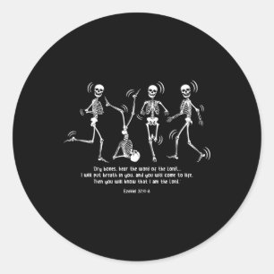 Funny Skeleton Dancing Dry Bones Kom Alive Hallow Runt Klistermärke