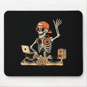 Funny Skeleton Dj Halloween Costume Music Älskare Musmatta